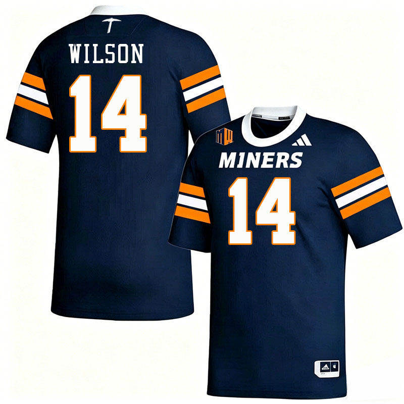 UTEP Miners #14 Hahsaun Wilson College Football Jerseys,Uniforms-Navy